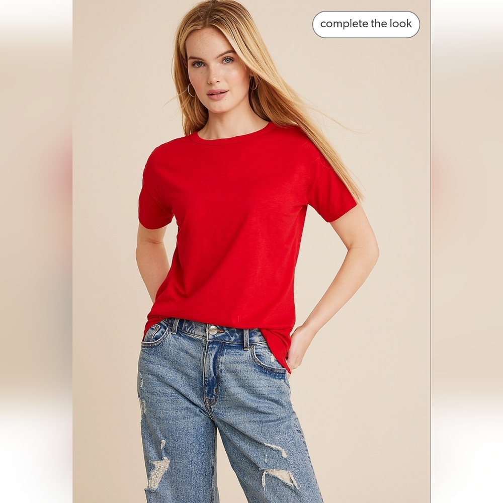 Maurices 24/7 Dawson red short sleeve tee,  Size 0X